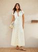 Women's Slimming Flattering Long Dress Lapel Single Breasted Fashionable Simple Commuter Summer Dress_ecoleips.com