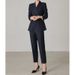 Commuting Blue Fine Wool Set Business High JI Formal Suit For Women_ecoleips.com