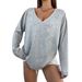 Voya Women's Simple And Versatile T-shirt For Spring And Summer, Loose And Slimming, Comfortable Long Sleeved Base Top_ecoleips.com