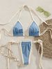 Women's Sexy Suspender Swimsuit Solid Color Two Piece Three Piece Bikini European American Style Foreign Trade 2025 New Cross Border_ecoleips.com