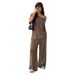 Women's Solid Color Off Shoulder Suit Casual Sportswear Two Piece Set Lazy Loungewear Loose Comfortable Wide Leg Pants_ecoleips.com