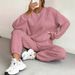 2025 Autumn And Winter European And American Women's Clothing New Fashion Thread Jacquard Trousers Casual Two Piece Suits For Women_ecoleips.com
