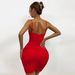 Women's Clothing Summer Women's Sexy V Neck Suspender Skirt Hot Selling Cross Border Women's Pleated Hip Dress With Backless_ecoleips.com