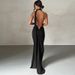 Dulzura One Shoulder Backless Ruched Slim Ribbon Long Dress Women Solid Sexy Elegant Dress Evening Party Club Prom Summer Outfit_ecoleips.com