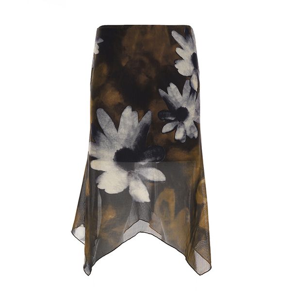 European And American Sweet Fresh Style Mesh Printed Half Cross-Border New Slim Fit Waist-Cinching Hot Girl Bodycon_ecoleips.com