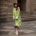Women's Clothing Style Women's Printed V-Neck Long Sleeve Dress Fashionable Hot Selling Item Cross Border_ecoleips.com