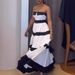 Women's Clothing Fashion Contrast Color Stitching Striped Bow Dress_ecoleips.com