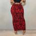 Slim Fit Fishtail Midi Skirt For Women Mesh Tufted Paisley Print Spring Summer_ecoleips.com