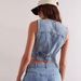 European And American Cross Border Denim Baroness Vintage Washing Process American Retro Slim Waist V Neck Vest_ecoleips.com