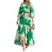 Voya Women's Fashionable And Casual Color Blocking Printed Patchwork Waist Cinching Dress_ecoleips.com