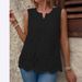 Women's Clothing Embroidery Stitching Lace Lace V Neck Sleeveless Vest Top_ecoleips.com