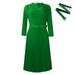 Women's Clothing women's fashionable temperament elegant pleated skirt elegant solid color large size dress_ecoleips.com