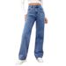 's Best-selling High-waisted Women's Jeans In Europe And America, Light-washed, Loose-fitting, Wide-leg,_ecoleips.com