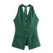 Women's Clothing Cotton And Linen Halter Neck Vest Suit Women's Summer Wear With Light Luxury High End Trousers Two Piece Suit_ecoleips.com