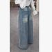 Women's Rhinestone Patchwork Jeans Bow Tie Detail Sexy Loose Fit Denim Retro American Style_ecoleips.com