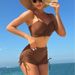 Women's Clothing Solid Color Split Conservative Boxer Shorts Chest Mid Length Pants Side Drawstring Swimsuit_ecoleips.com