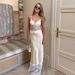 Spring/Summer Fashion Deep V Neck See through Backless Long Dress Sexy Spaghetti Strap Lace Patchwork European American Style Women's Dress_ecoleips.com