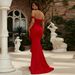 Women's Clothing One Word Collar Sleeveless Temperament Slim Long Section Solid Color Banquet Bridesmaid Dress Evening Dress_ecoleips.com