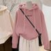 UNMUN Autumn/Winter New Women's Hooded Sweatshirt, Silver Fox Fleece, Thickened, High-end, Loose, Stylish, Trendy,_ecoleips.com