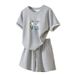 Plus Size Women's Fashion Set Short Sleeve T-Shirt And Shorts Simple Sporty Casual Two Piece Set New_ecoleips.com