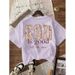 European Size Women's Pure Cotton Graphic Tee Shirt Design Gift for Book Lovers Fashion Top_ecoleips.com