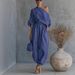 Women's Loose Fitting Wide Leg Casual Top And Lantern Pants Set Spring Cotton Linen Blend_ecoleips.com