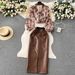 women's fashion set female socialite temperament lantern long sleeve vneck lotus leaf bright face shirt women's high waist sequin skirt_ecoleips.com