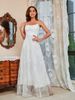 Women's Clothing Long Skirt Independent Station Sexy Suspender Embroidered Sleeveless Dress _ecoleips.com