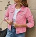 Women's Clothing Fashion Slim Lapel Denim Jacket One Piece Solid Color All Match_ecoleips.com