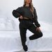 Aria Basics 2025 European American Spring And Autumn Solid Color Round Neck Pullover Pants Women's Fashion Casual Long Sleeve_ecoleips.com