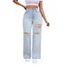 Women's Clothing New Elastic Hole Loose Bell Bottom Pants_ecoleips.com
