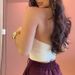 Women's Fashion Sleeveless Halter Neck Top Solid Color Sexy Tie Waist Short Vest Style_ecoleips.com
