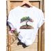 Cross-border Supply Women's Short-sleeve T-shirt With Letter And Geometric Pattern_ecoleips.com