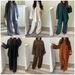 Women's Clothing Corduroy Two Piece Set Autumn Elegant Crew Neck Long Sleeve Top With Pants Solid Color_ecoleips.com