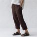 Suitable For All Seasons Summer Women's Linen Pocket Button Casual Plus Size Pants_ecoleips.com