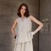High-End Designer Women's V Neck Halter Top 100% Linen Summer Vacation Top_ecoleips.com
