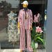 Women's Stripe Lapel Shirt With High-Waisted Pants Set - Relaxed Fit Summer Office Casual Outfit_ecoleips.com
