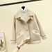 Women's Short Teddy Fleece Jacket – Cozy Polo Collar Cropped Coat, Winter Plush Outerwear (4 Colors, S-3XL)_ecoleips.com