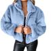 Women's Clothing autumn and winter rabbit fur zipper cardigan plush warm jacket_ecoleips.com