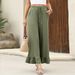 Women's Cropped Ruffle Pants Thin Loose Fit Casual Home Wear Convertible to Capri Pants for Summer 2025 New Arrival_ecoleips.com