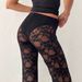 Women's Summer Casual Slim Fit Printed Lace High Waist Flare Pants New_ecoleips.com