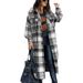New Long-sleeved Loose Button Plaid Shirt Woolen Jacket Long_ecoleips.com