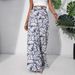 Women's High Waist Floral Print Wide Leg Pants Summer Palazzo Trousers Lightweight Polyester 3D Patterns for Casual & Office Wear_ecoleips.com