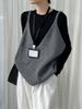 K Retro Lazy Style Knitted Vest Women's New V-neck Loose Sleeveless Vest_ecoleips.com