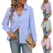 Women's Clothing 2025 Spring Summer New Loose Commuter Casual Long Sleeve Pinstripe Shirt For Women_ecoleips.com