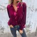 Velvet Blouse For Women – Long Sleeve, Button-Down, Oversized Elegant Shirt In Purple, Burgundy, Brown & Army Green (S-3xl)_ecoleips.com