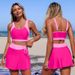 Women's Clothing Two Piece Swimsuit Color Block Design With Skirt And Pockets Bikini Set For Sexy Vacation Style_ecoleips.com