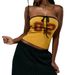 Street Style Women's Strapless Crop Top Personalized Digital Print Tie Up Design Top_ecoleips.com