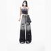 American Retro Black And Gray Gradient Ripped Jeans For Women, 2025 Autumn New High-waisted Loose Wide-leg Long Pants_ecoleips.com