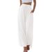 Women's Trendy Loose Casual Pants With Pockets Wide Leg Versatile Long Trousers Drawstring_ecoleips.com